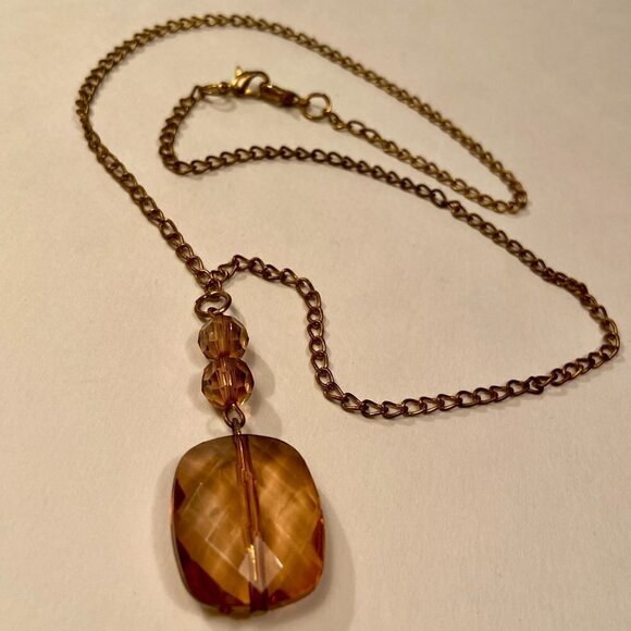 Earthy Brown Boho Festival Pendant Long Necklace - Picture 2 of 8